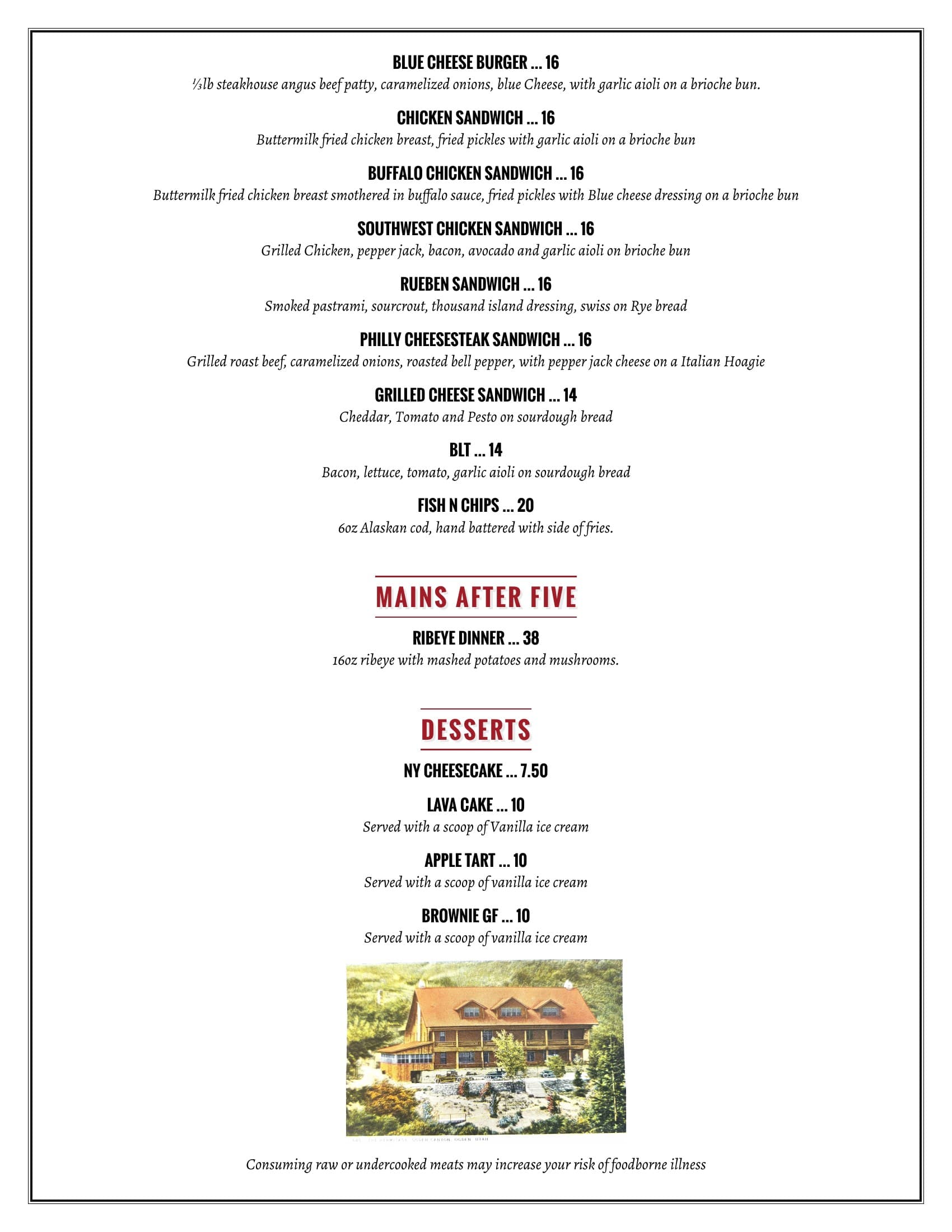 Hermitage Grill Menu 2